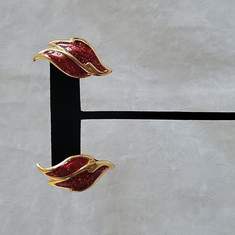 Red & Gold Flame Earrings